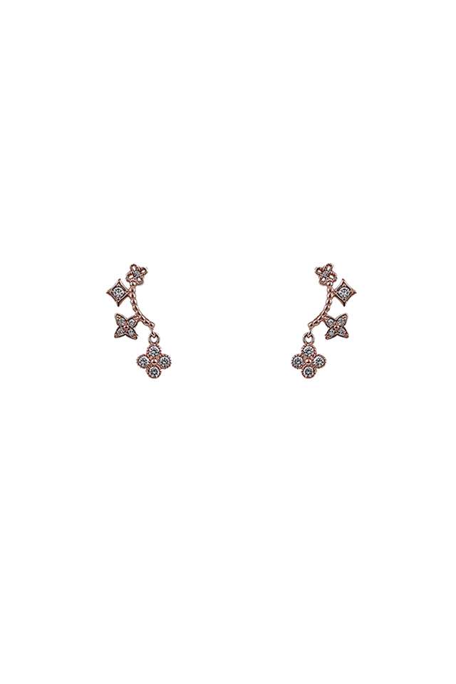 Cubic-Zirconia-Sterling-Silver-Push-Back-Clasp-Western-Earrings