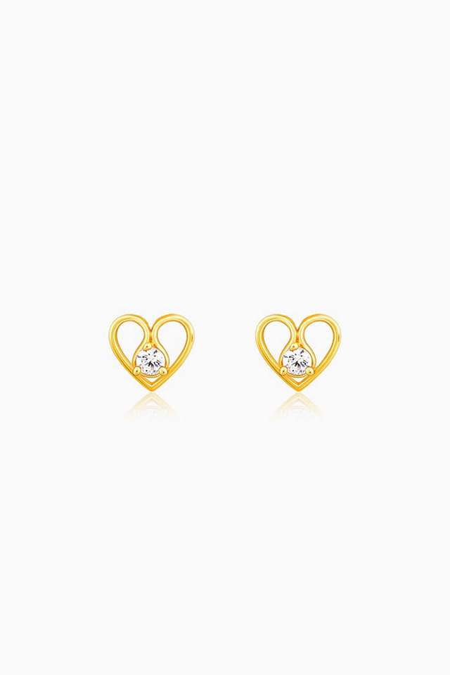 Golden-Zircon-Studded-Heart-Earrings