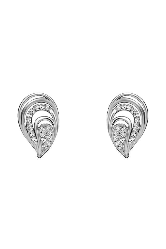 Cubic-Zirconia-Sterling-Silver-Push-Back-Clasp-Western-Earrings
