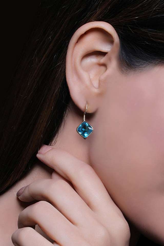 Sterling-Silver-Cubic-Zirconia-Womens-Western-Earrings