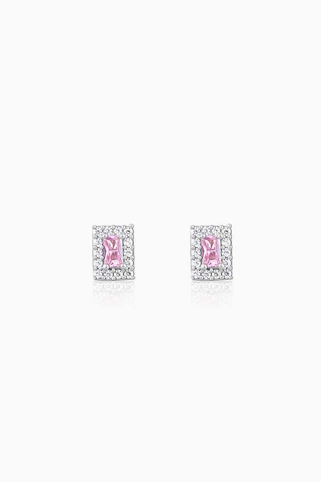 Silver-Regal-Pink-Stud-Earrings