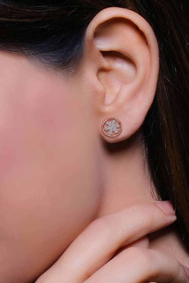 Sterling-Silver-Cubic-Zirconia-Womens-Western-Earrings