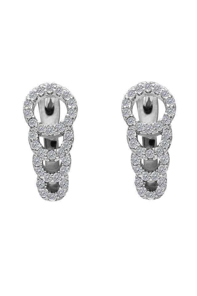 Cubic-Zirconia-Sterling-Silver-Latch-Back-Clasp-Western-Earrings