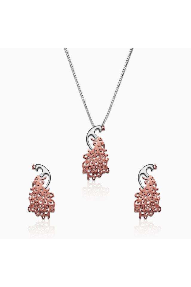 Stylish-925-Silver-Rose-Gold-Western-Jewellery-Set