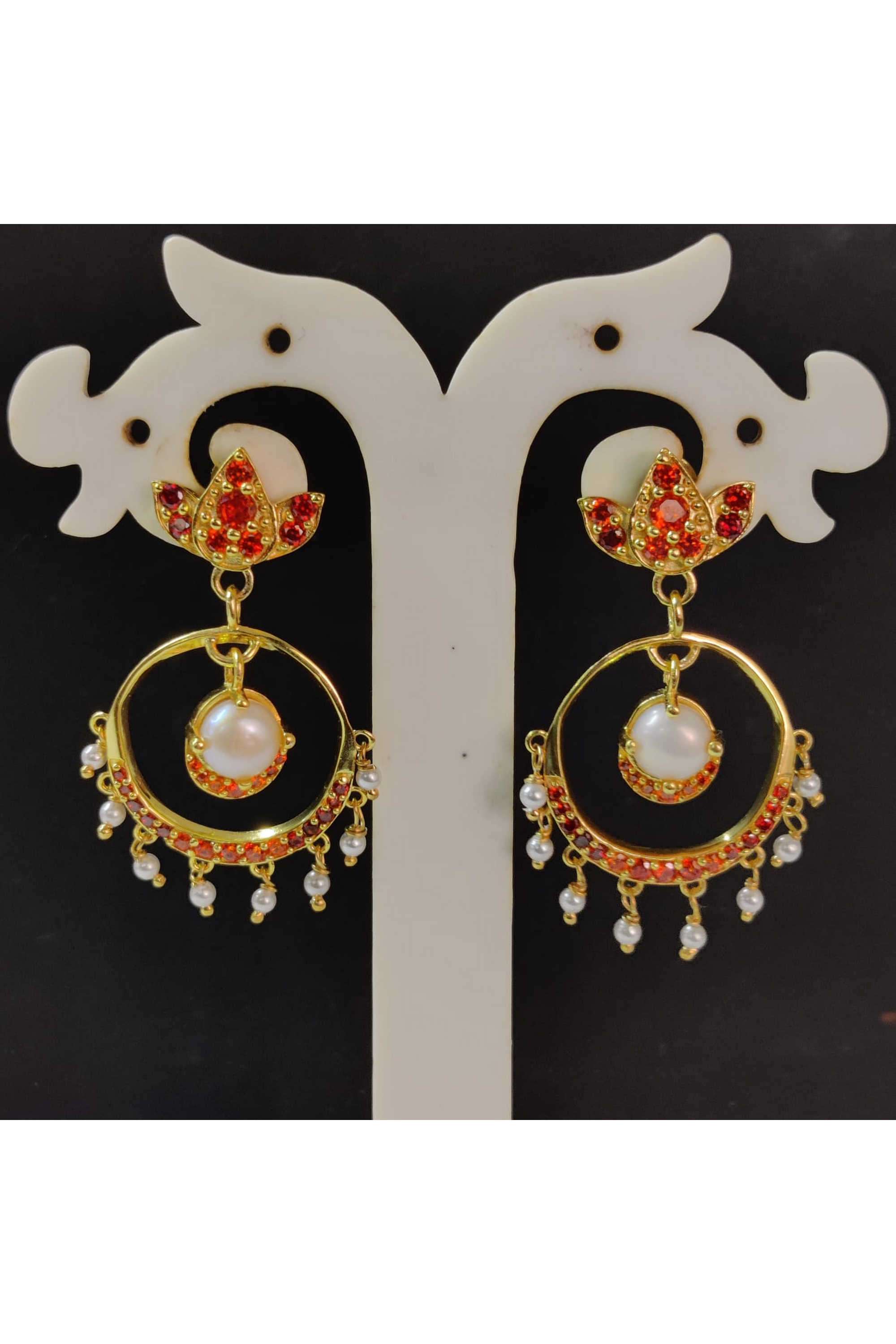 Shakti-collection-Cubic-Zirconia-Silver-Ethnic-Women-Earrings