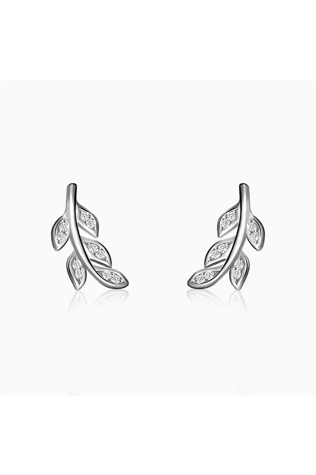 Leaf-Sterling-Silver-Womens-Western-Earrings