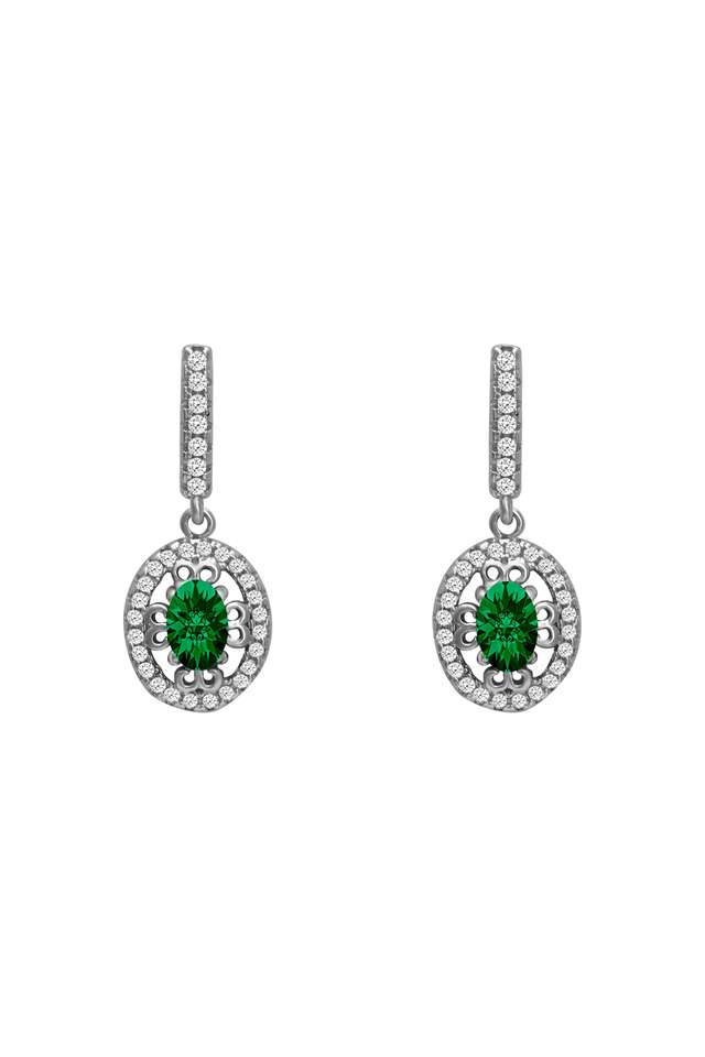 Cubic-Zirconia-Sterling-Silver-Push-Back-Clasp-Western-Earrings