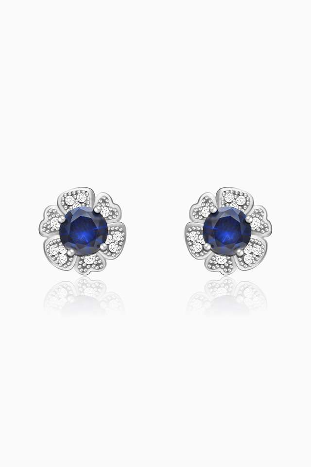 Silver-Royal-Blue-Bloom-Studs