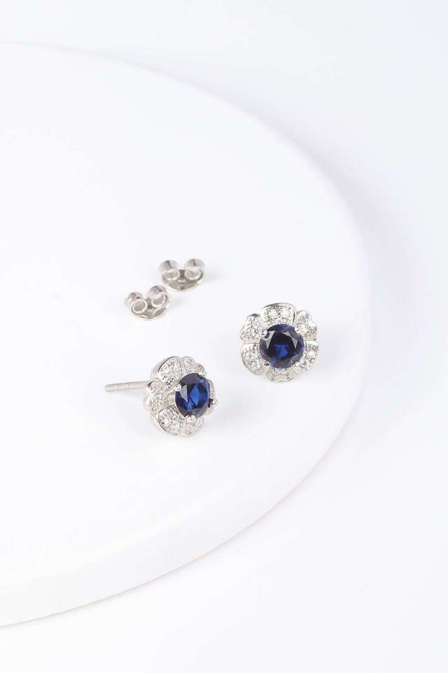 Silver-Royal-Blue-Bloom-Studs