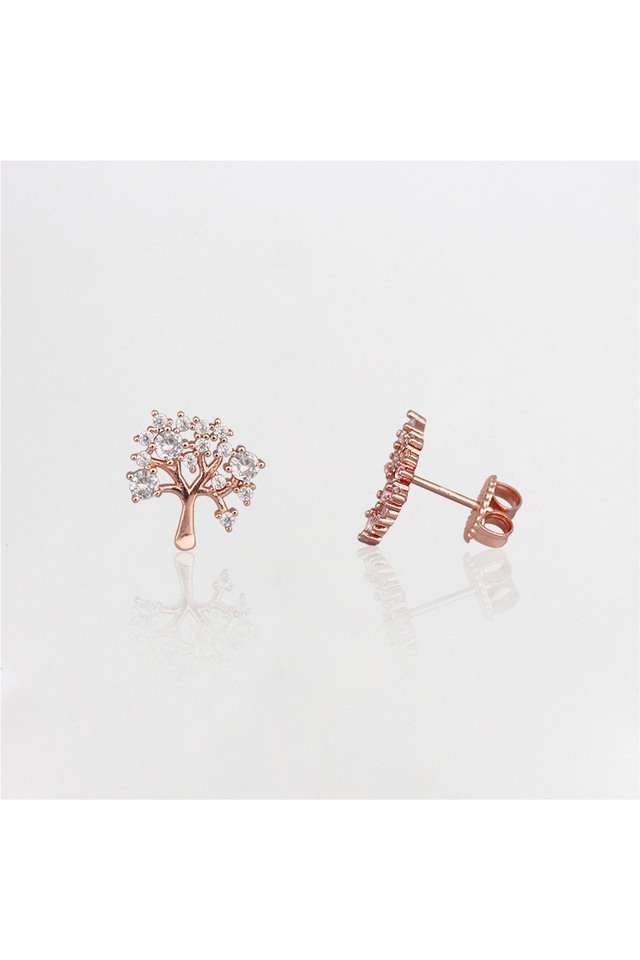 Rose-Gold-Tree-Of-Life-Sterling-Silver-Womens-Western-Earrings