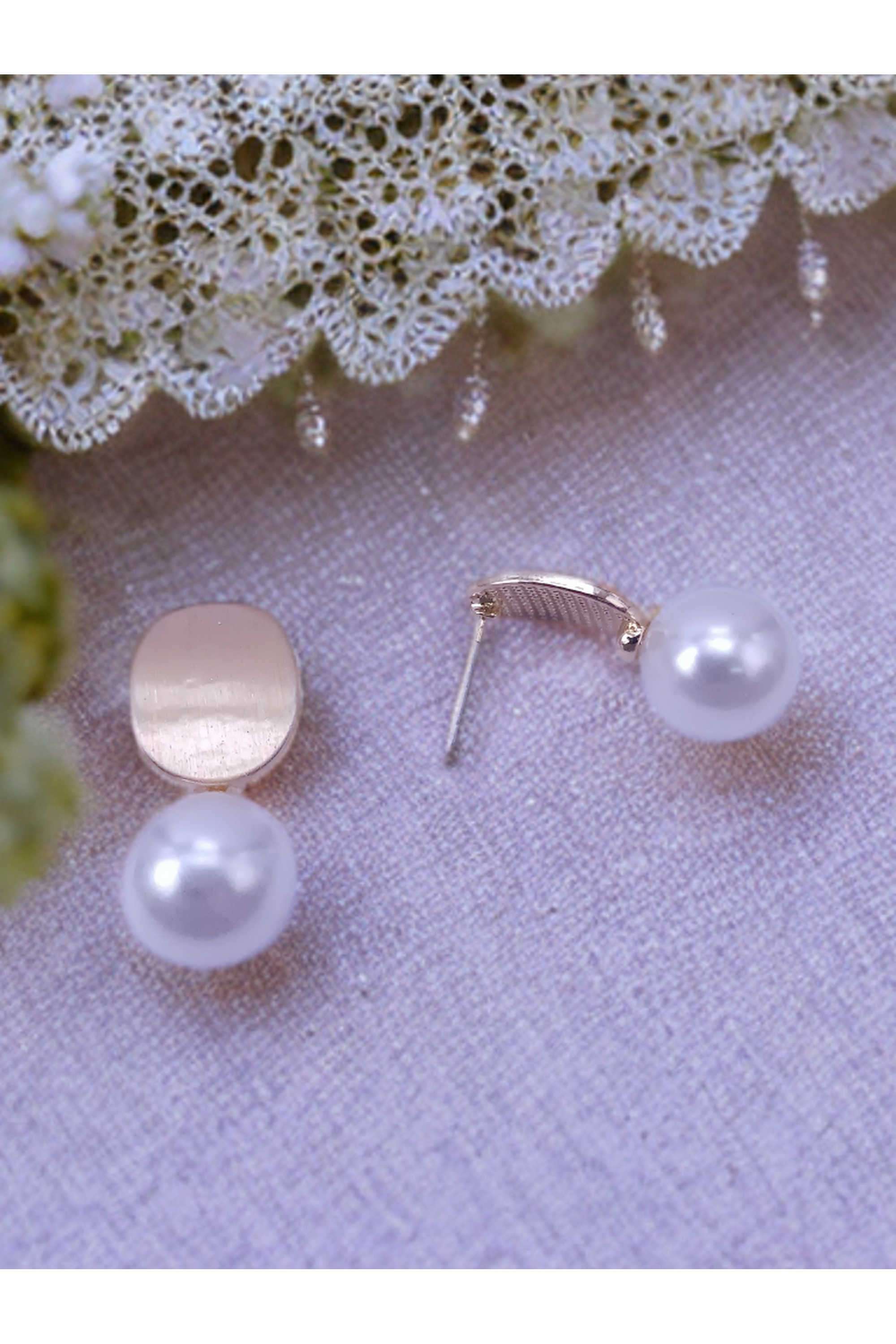 Metal-Pearl-Casual-Wear-Women-Earrings