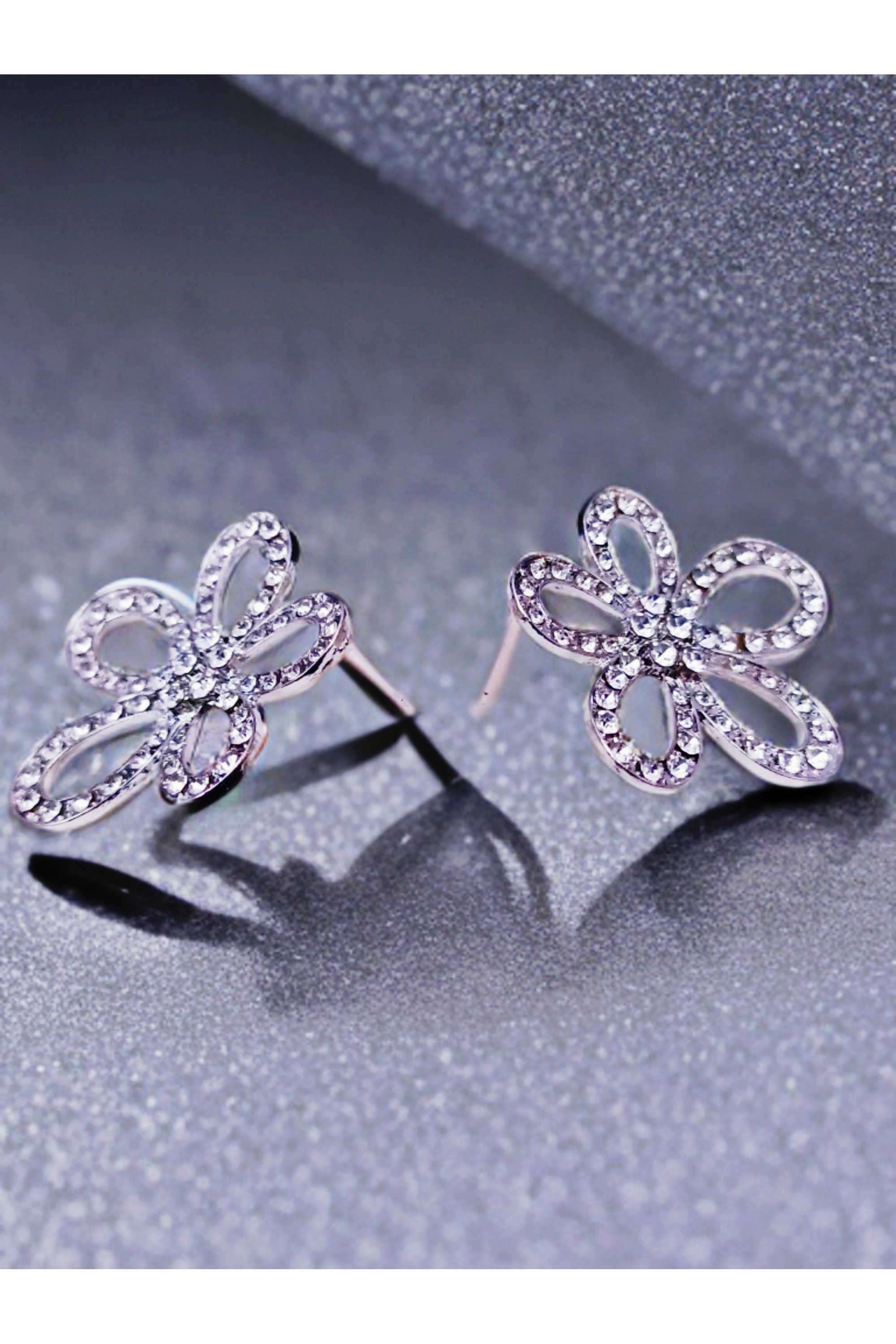 Metal-Cubic-Zirconia-Casual-Wear-Women-Earrings