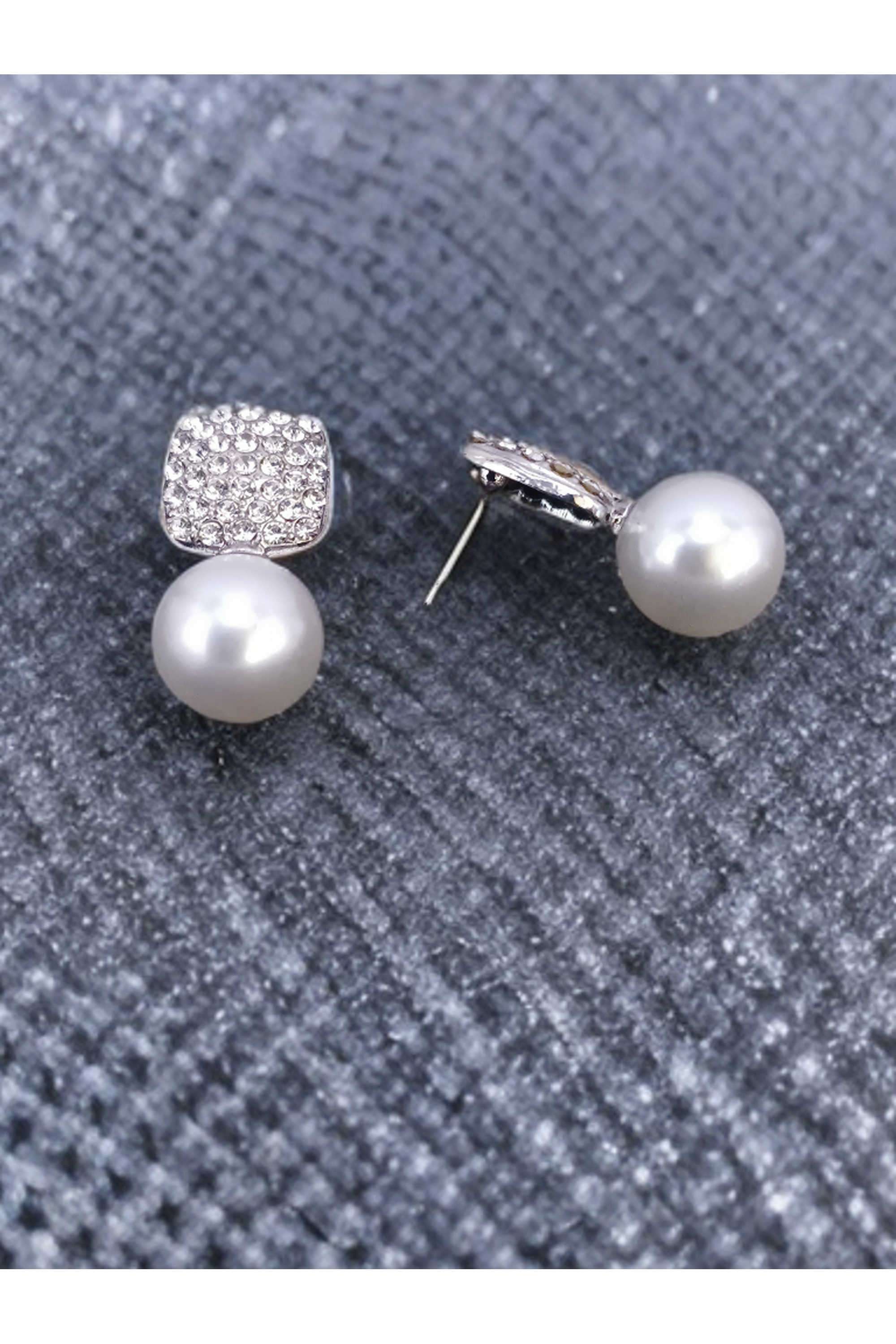 Metal-Pearl-Casual-Wear-Women-Earrings