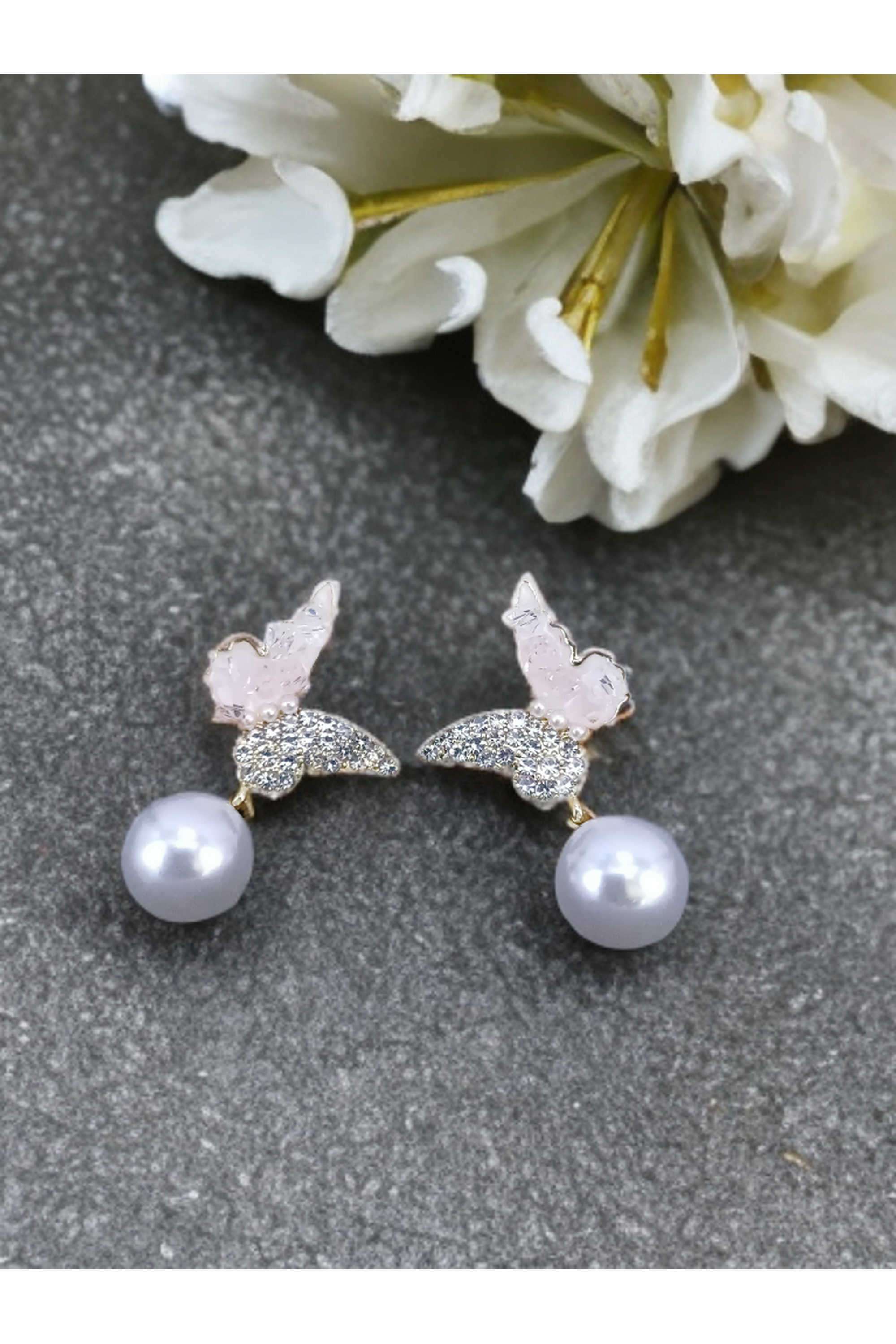 Metal-Pearl-Casual-Wear-Women-Earrings