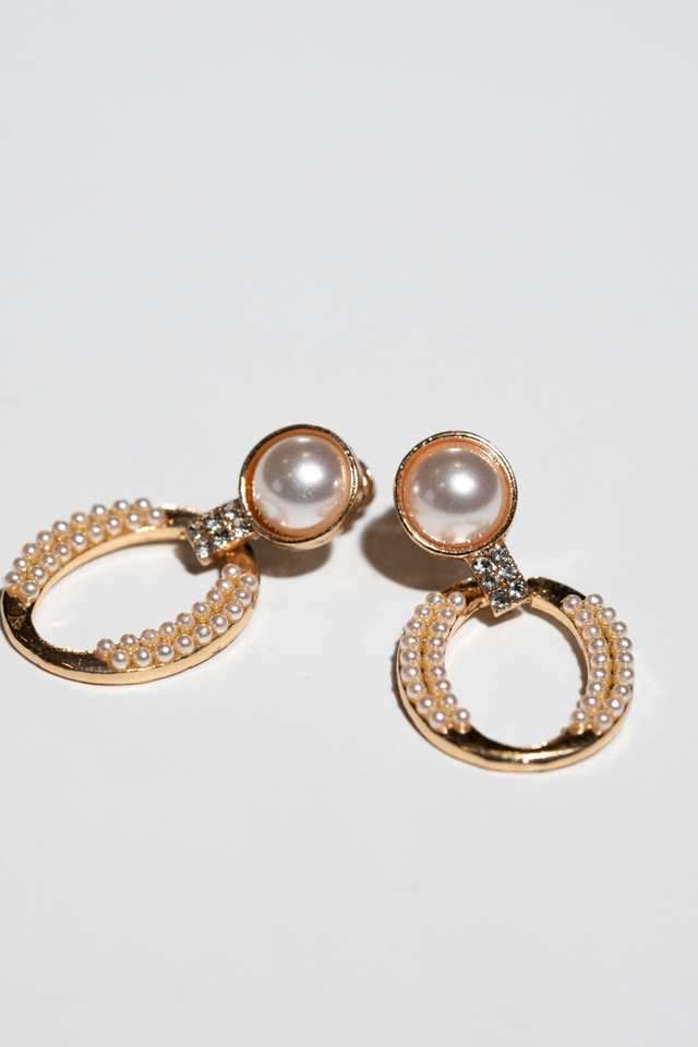 Alloy-Pearl-Push-&-Slide-Clasp-Women-s-Earrings
