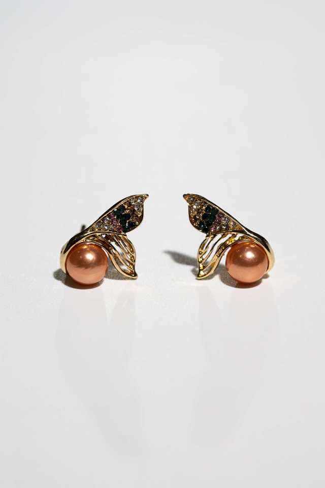 Alloy-Pearl-Push-&-Slide-Clasp-Women-s-Earrings