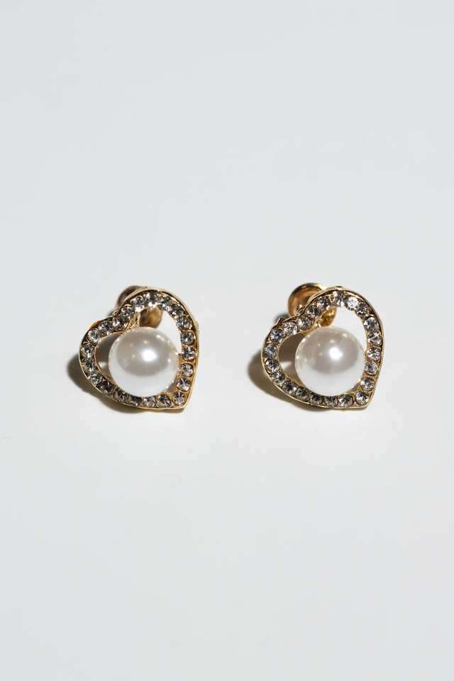 Alloy-Pearl-Push-&-Slide-Clasp-Women-s-Earrings
