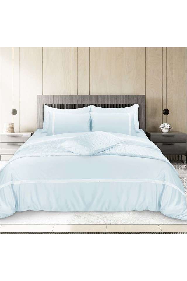 Yogalife-Cotton-Botanic-Mist-Super-King-Bedsheet-with-2-Pillow-Covers---Sky-Blue