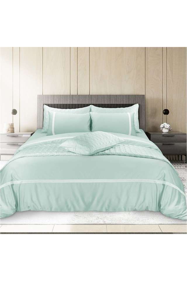 Yogalife-Cotton-Botanic-Mist-Super-King-Bedsheet-with-2-Pillow-Covers---Mint