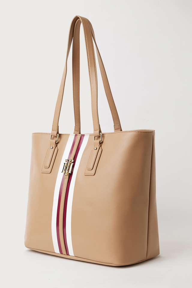 Buy TOMMY HILFIGER Brown PU Zipper Closure Women's Casual Tote Bag