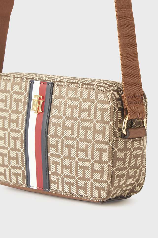 Jacquard Zipper Closure Women's Casual Sling Bag