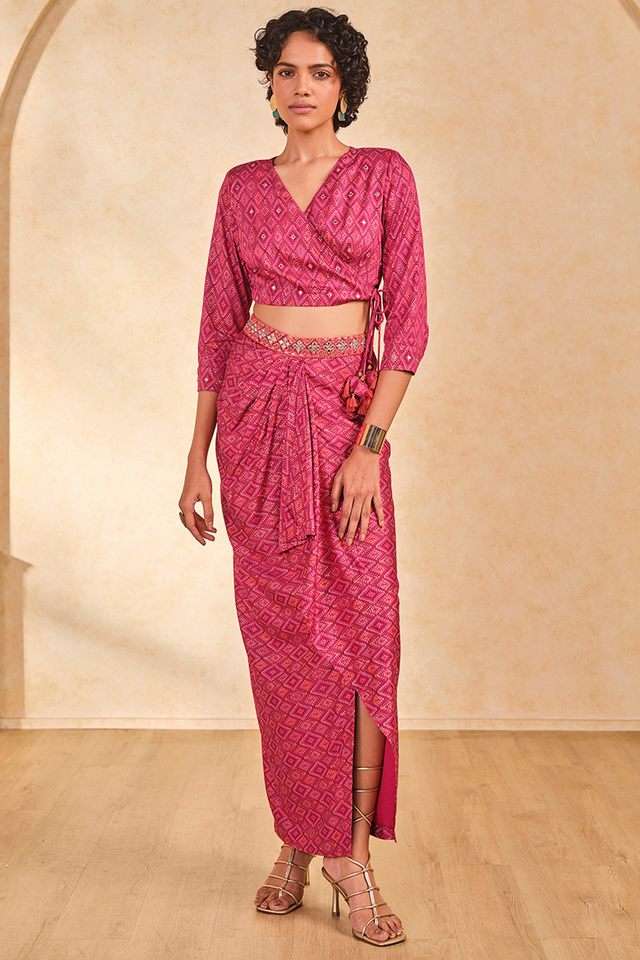 Geometric-Print-Full-Length-Viscose-Woven-Womens-Co-Ord-Set