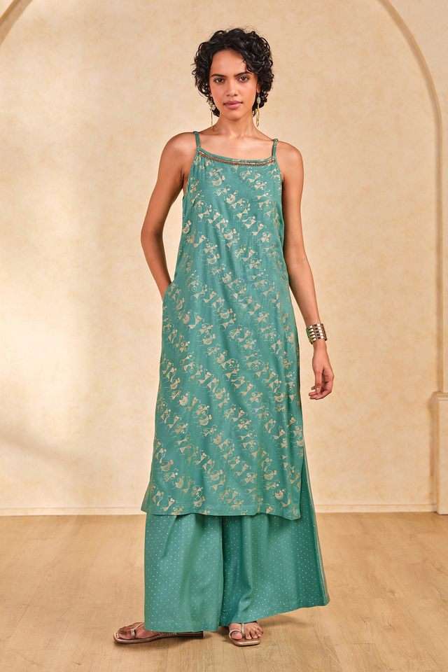 Buy GLOBAL DESI green Embroidered Viscose Relaxed Fit Womens Co-Ord Set |  Shoppers Stop