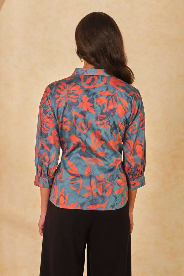 Abstract-Cotton-Collared-Women-s-Top