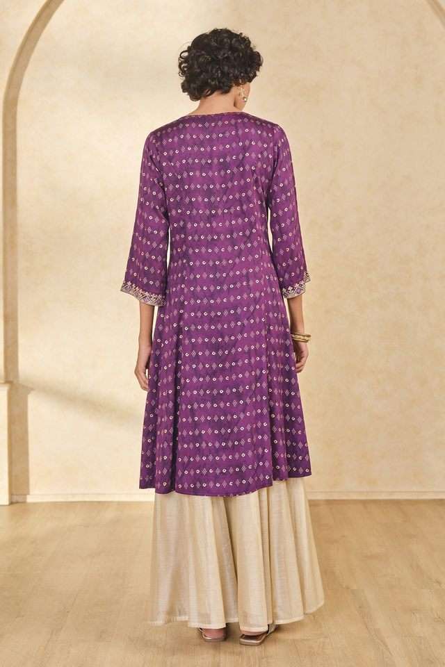 Geometric-Print-Viscose-Round-Neck-Womens-Kurta