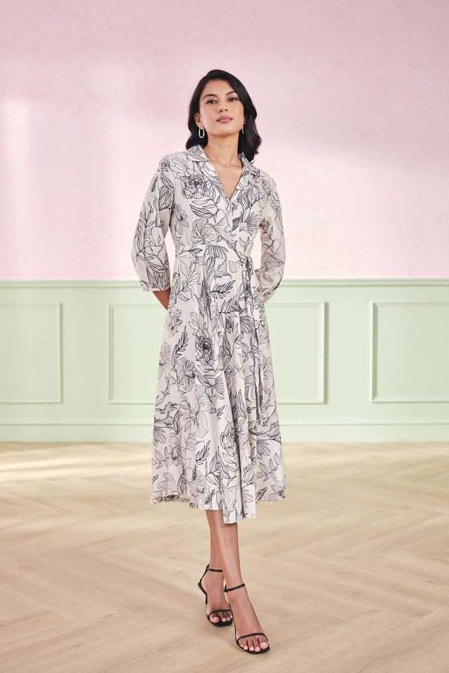 Floral-Viscose-Women-s-Calf-Length-Dress