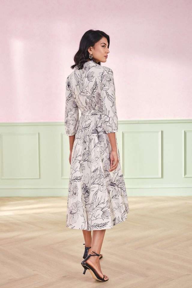 Floral-Viscose-Women-s-Calf-Length-Dress