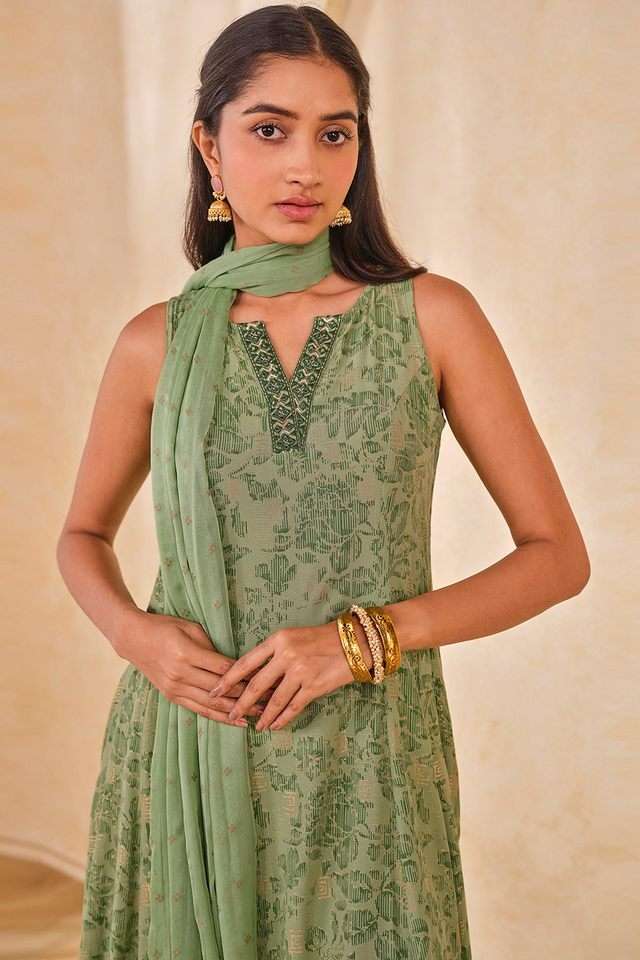 Buy Global Desi green Abstract Full Length Viscose Women's Co-Ord Set |  Shoppers Stop