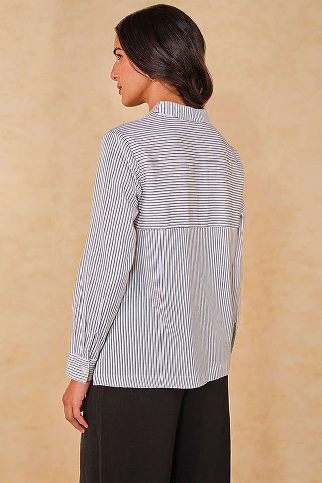 Stripes-Cotton-Collared-Women-s-Top