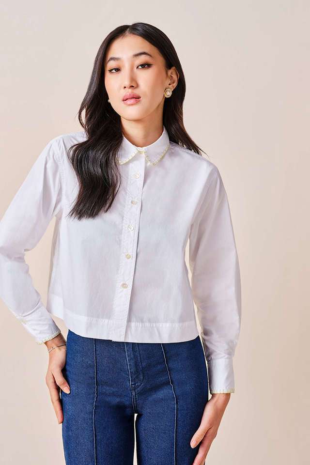 Solid-Cotton-Round-Neck-Women-s-Top