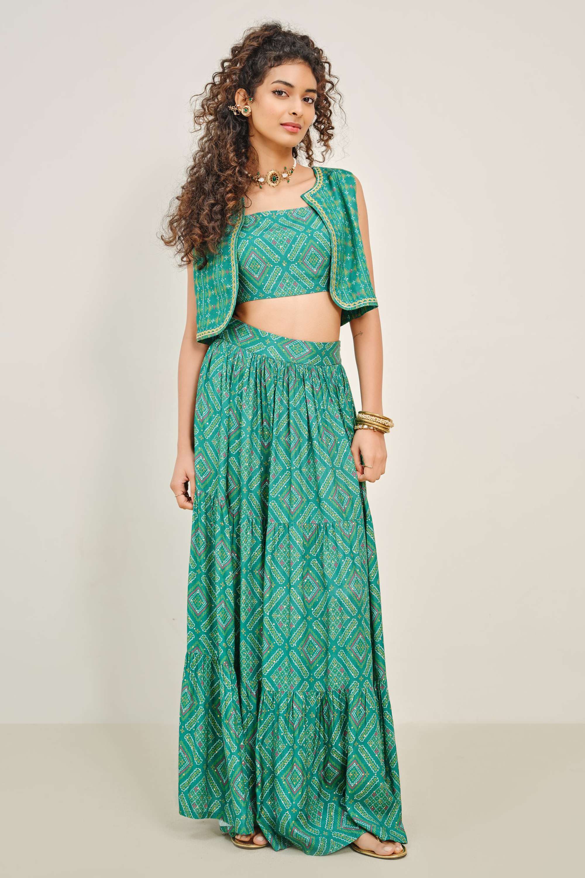 Textured-Blended-Fabric-Women-s-Festive-Wear-Co-Ord-Set