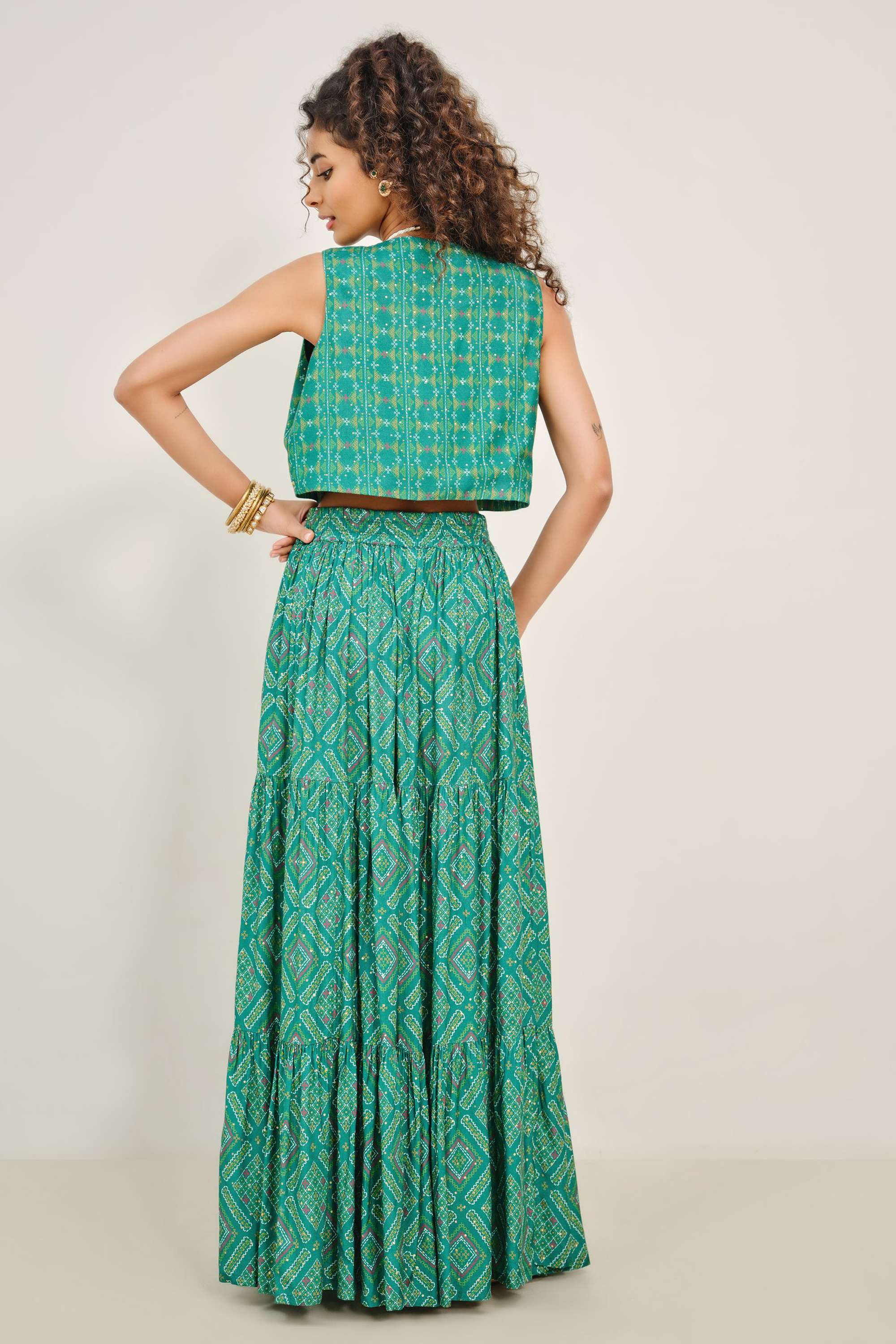 Textured-Blended-Fabric-Women-s-Festive-Wear-Co-Ord-Set