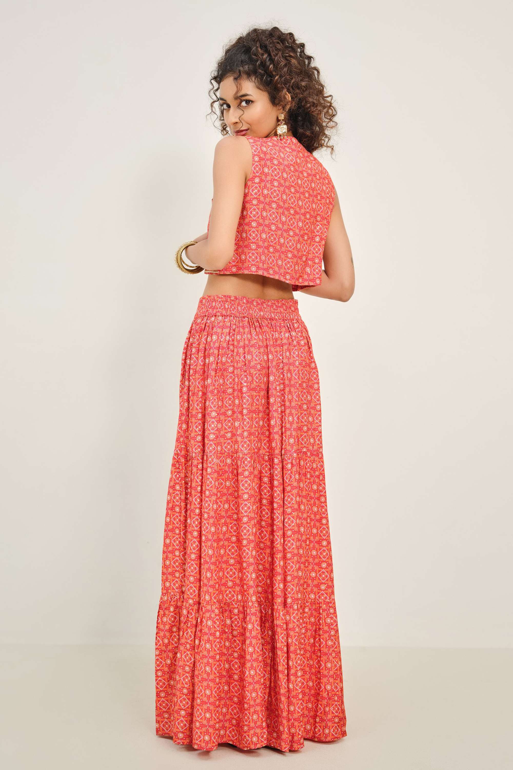 Textured-Blended-Fabric-Women-s-Festive-Wear-Co-Ord-Set