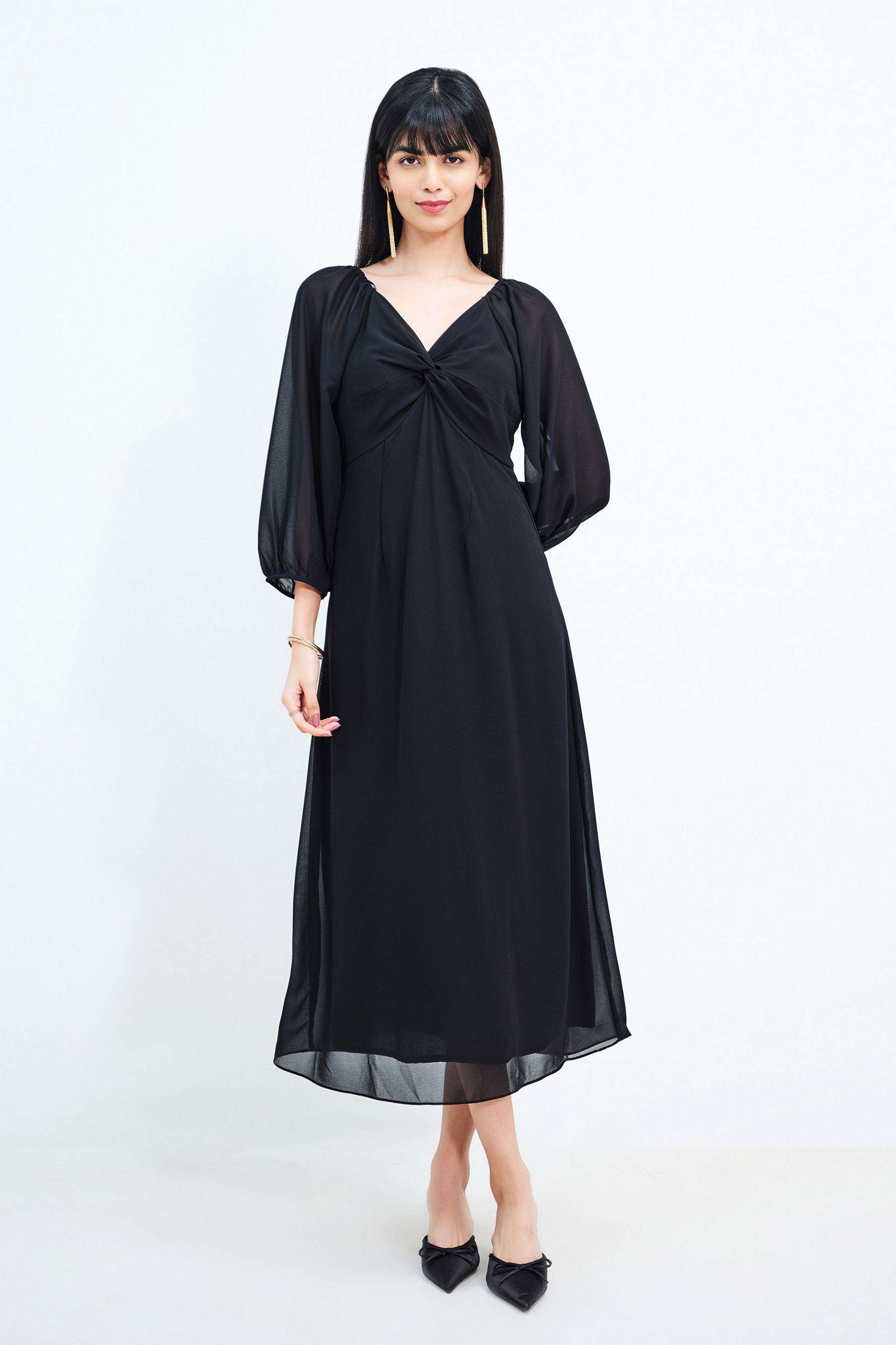 Solid-Blended-Fabric-Sweetheart-Neck-Women-s-Dress