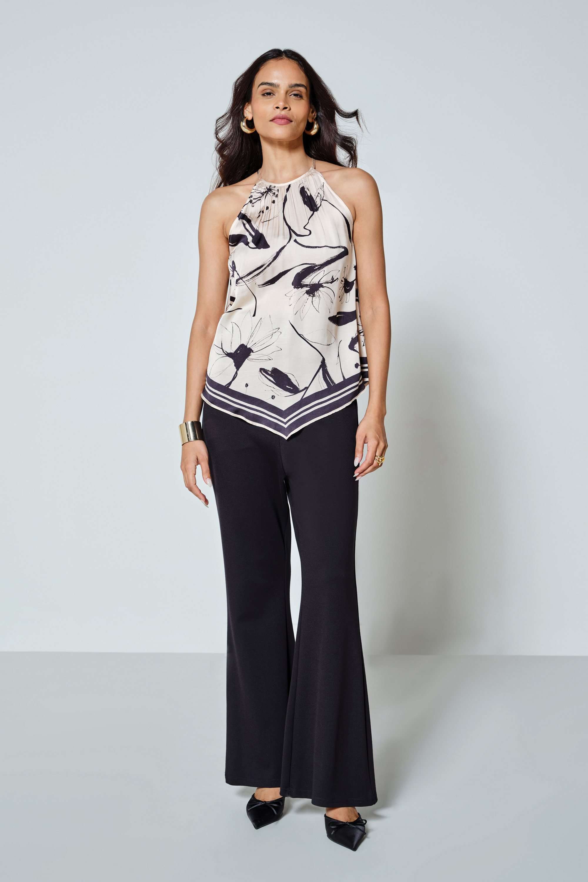 Solid-Blended-Fabric-Halter-Neck-Women-Top