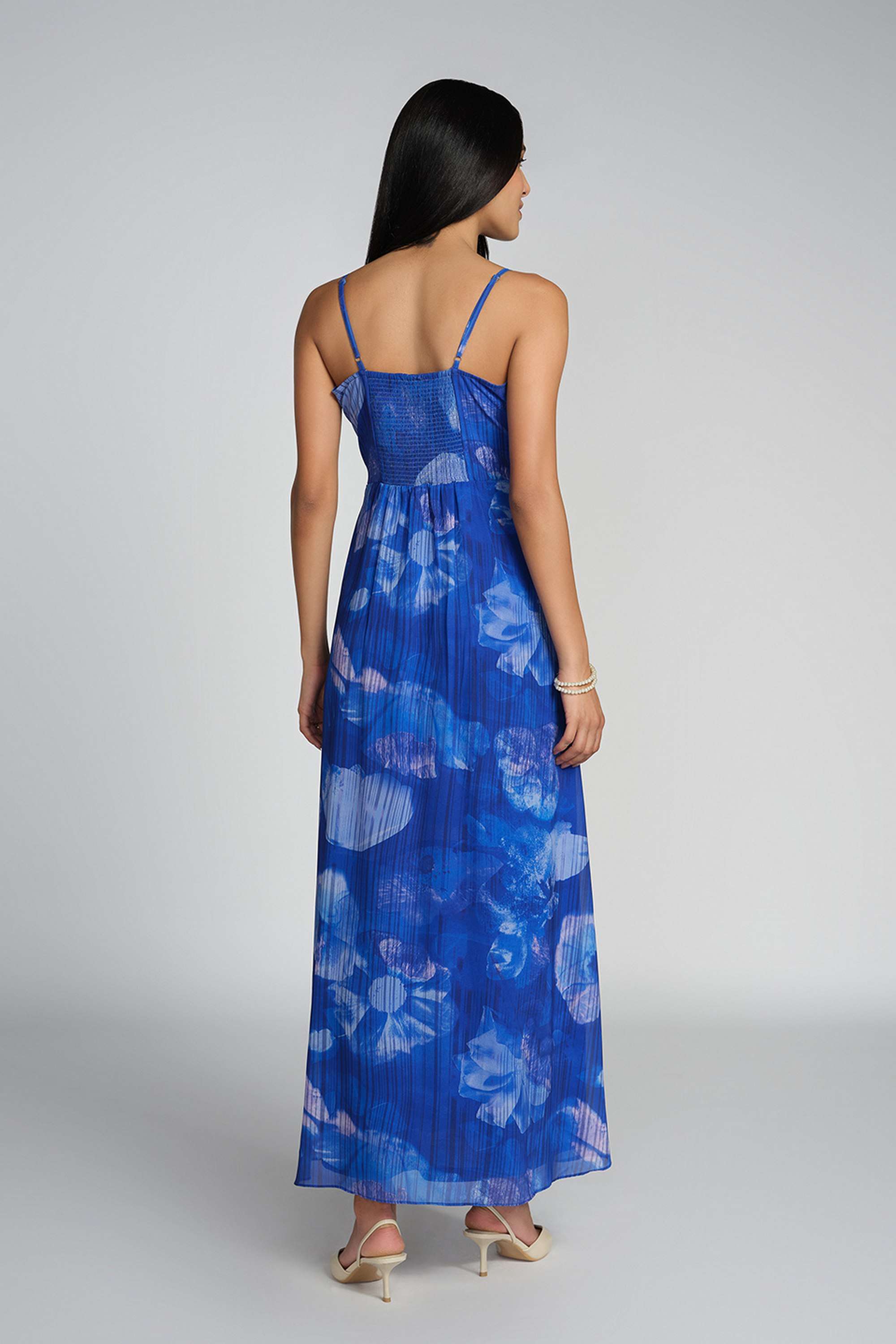 Floral-Square-Neck-Polyester-Women-s-Ankle-Length-Dress