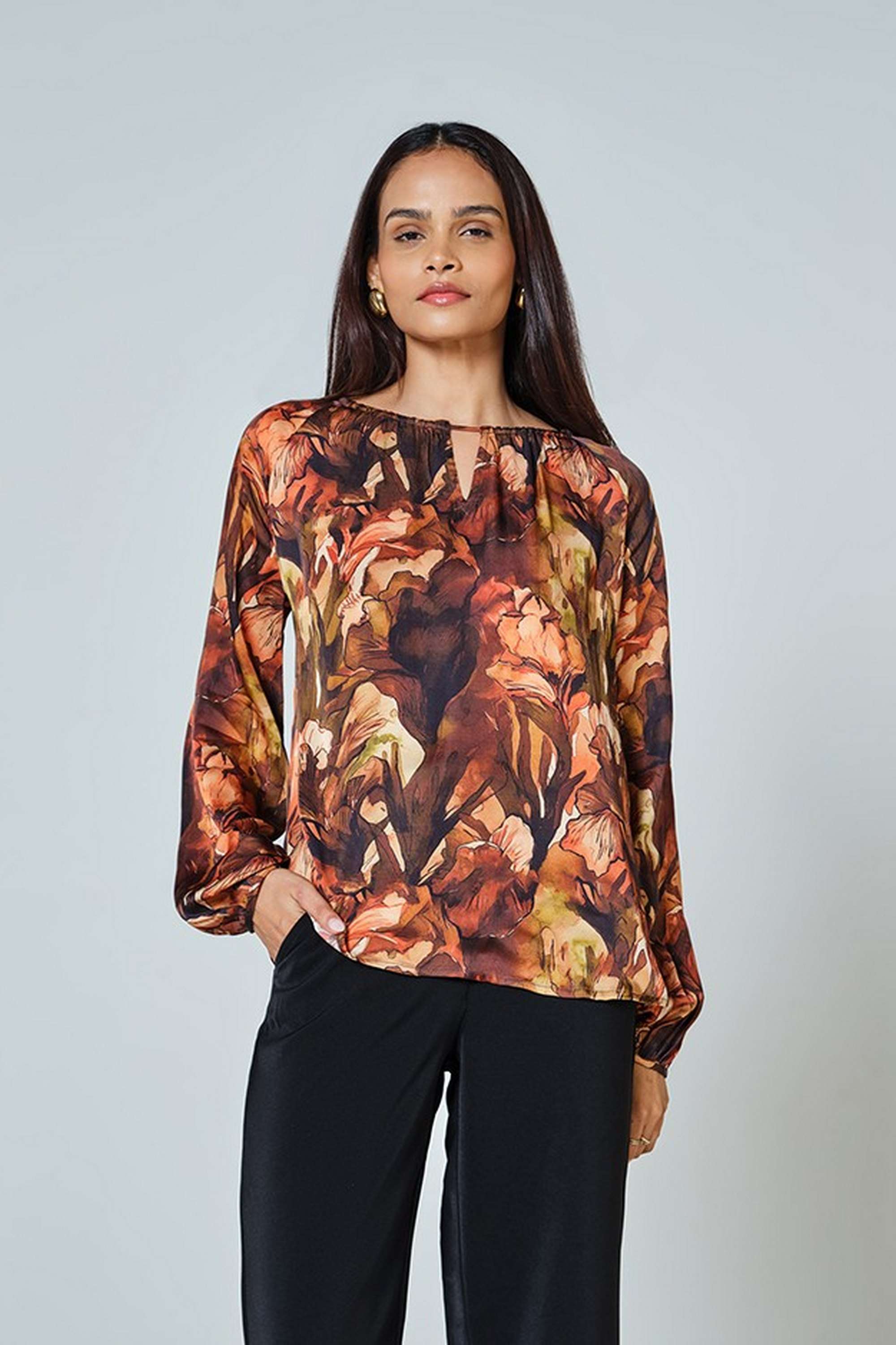 Abstract-Modal-Round-Neck-Women-s-Top