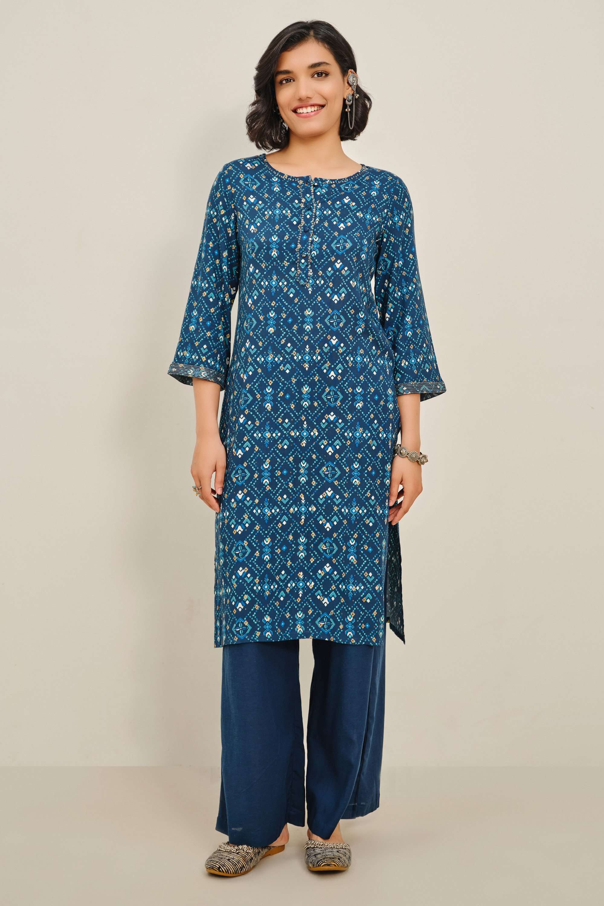 Textured-Blended-Fabric-Women-s-Festive-Wear-Kurta