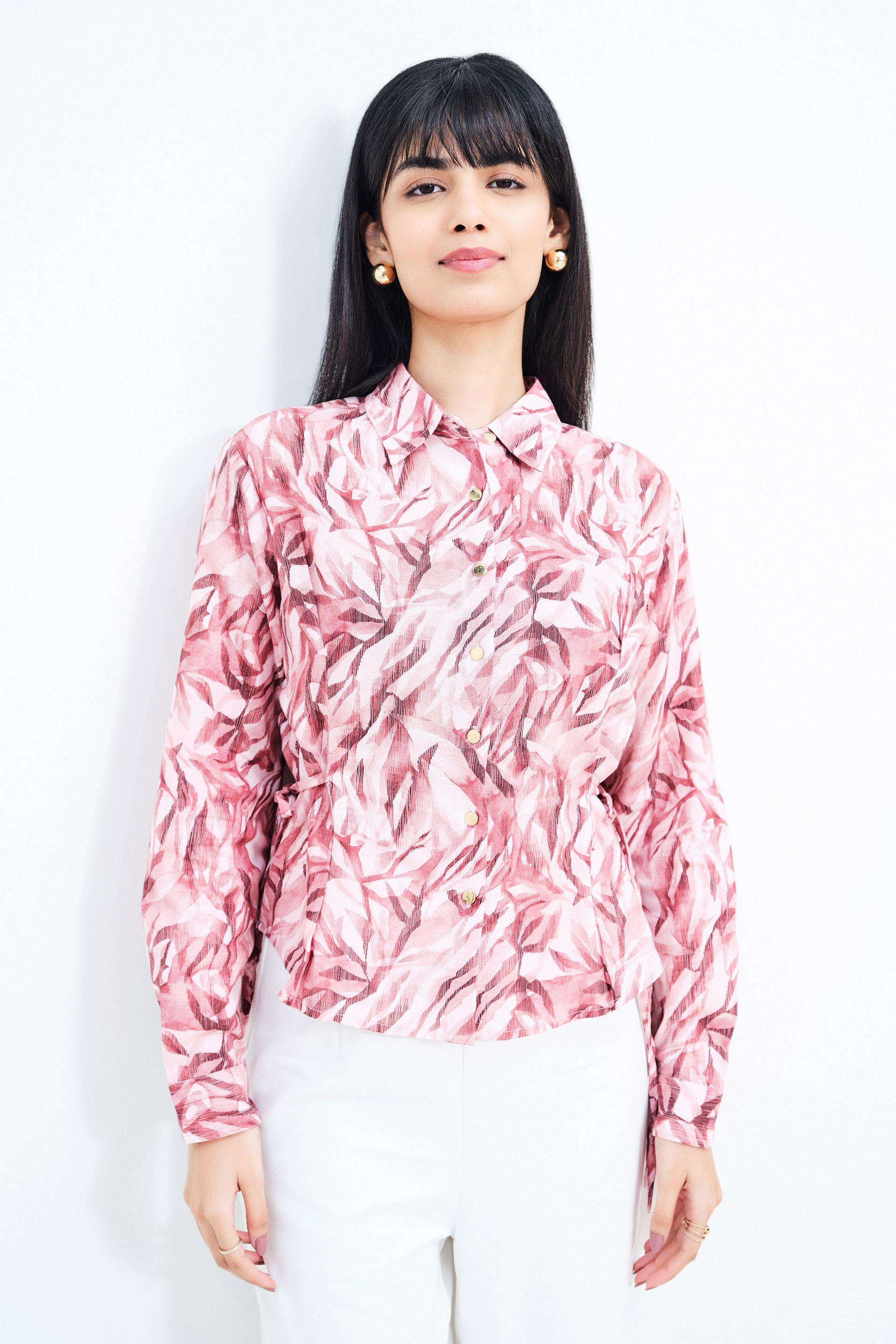 Solid-Blended-Fabric-Women-s-Top