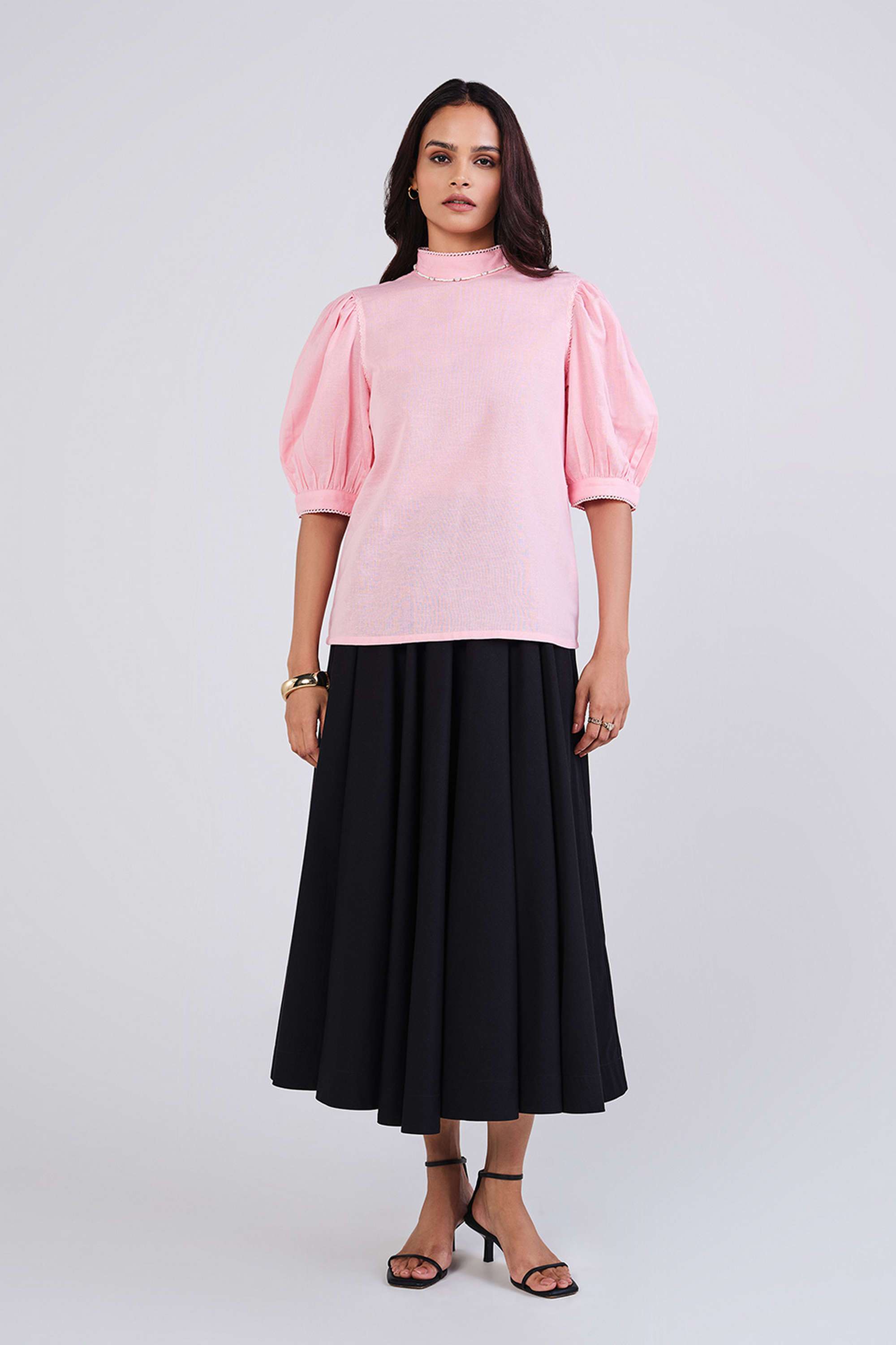 Solid-Viscose-Round-Neck-Women-s-Top