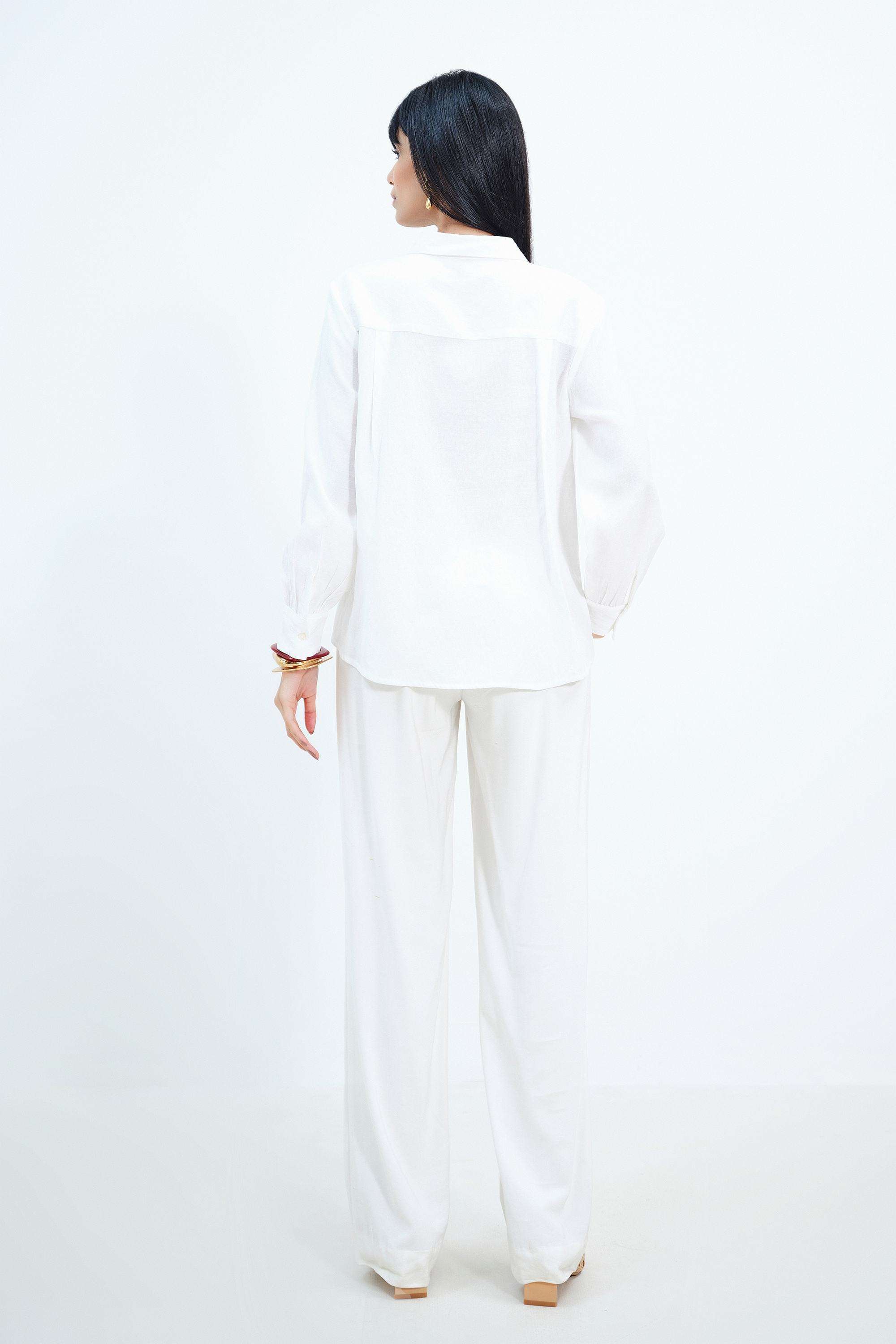 Solid-Blended-Fabric-Women-s-Shirt
