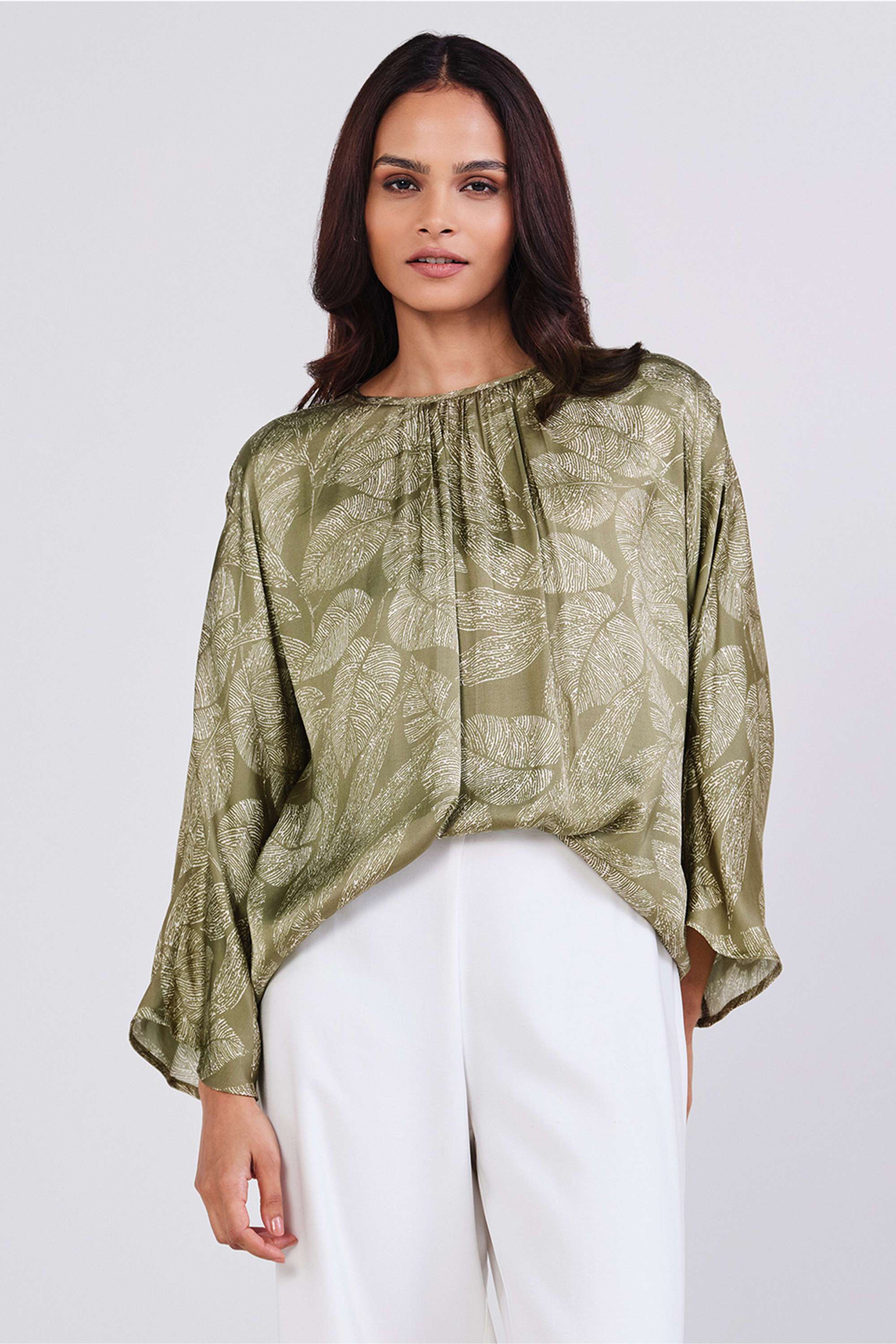 Printed-Polyester-Round-Neck-Women-s-Top