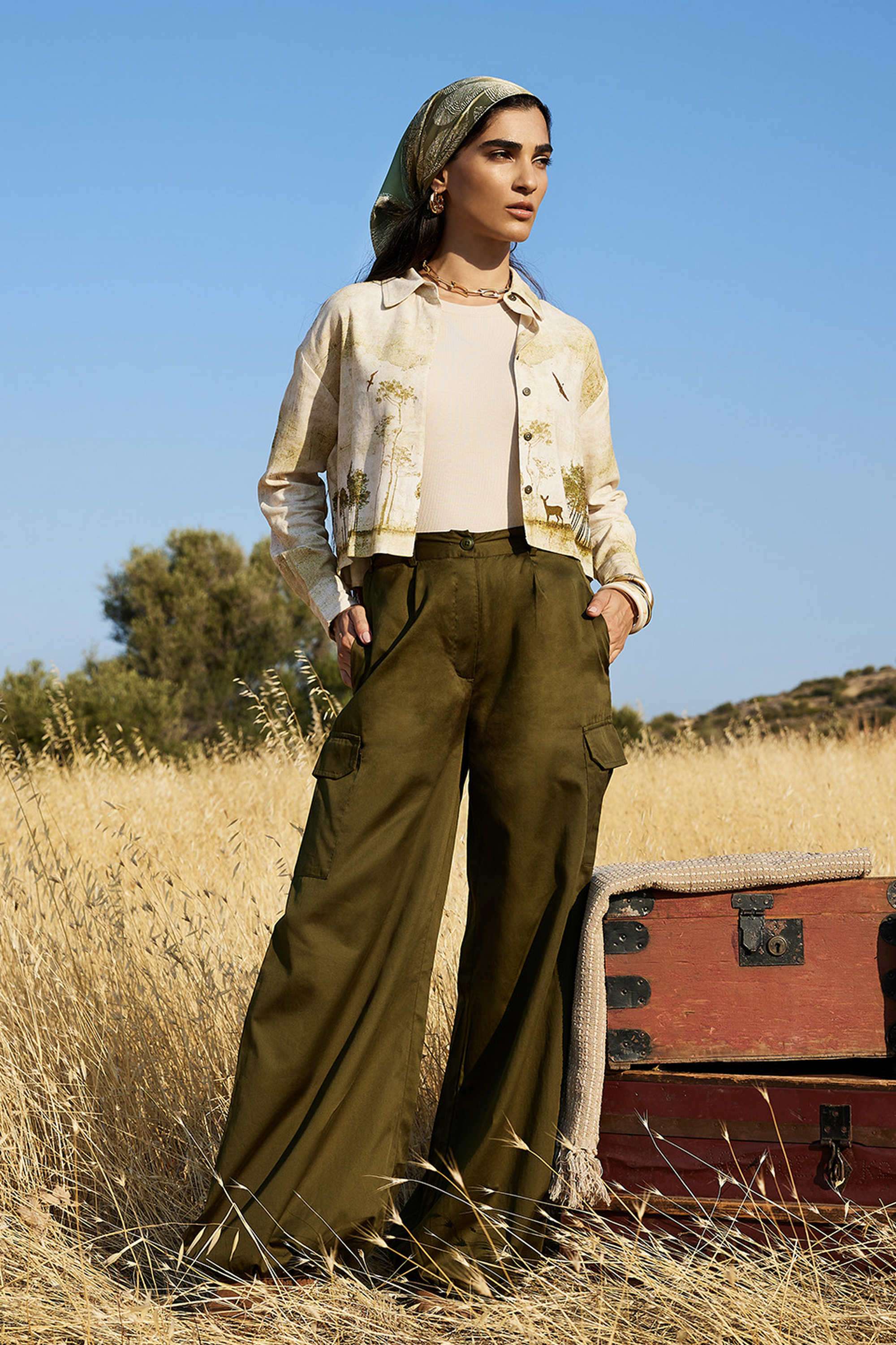 Solid-Relaxed-Fit-Cotton-Women-s-Casual-Wear-Pants
