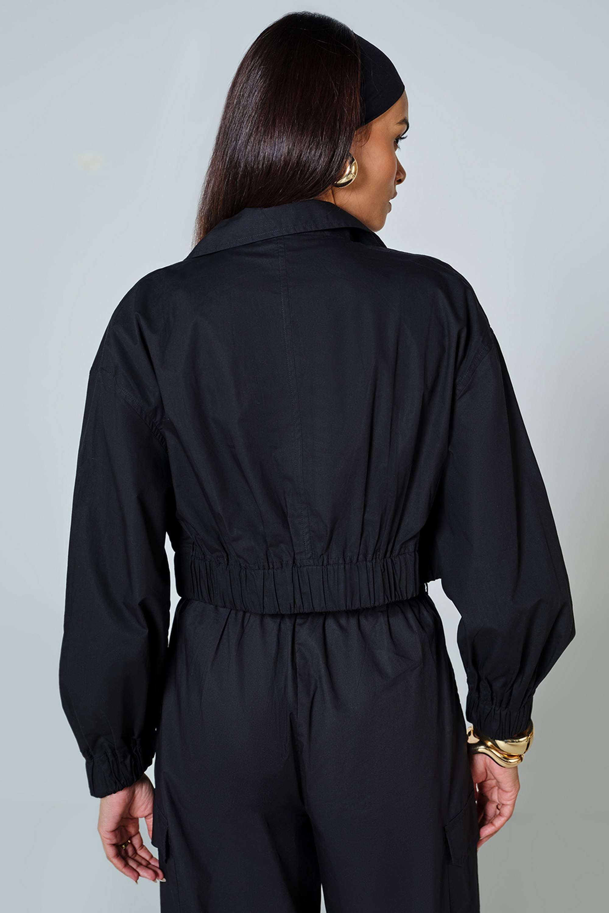 Solid-Collared-Cotton-Women-Jacket