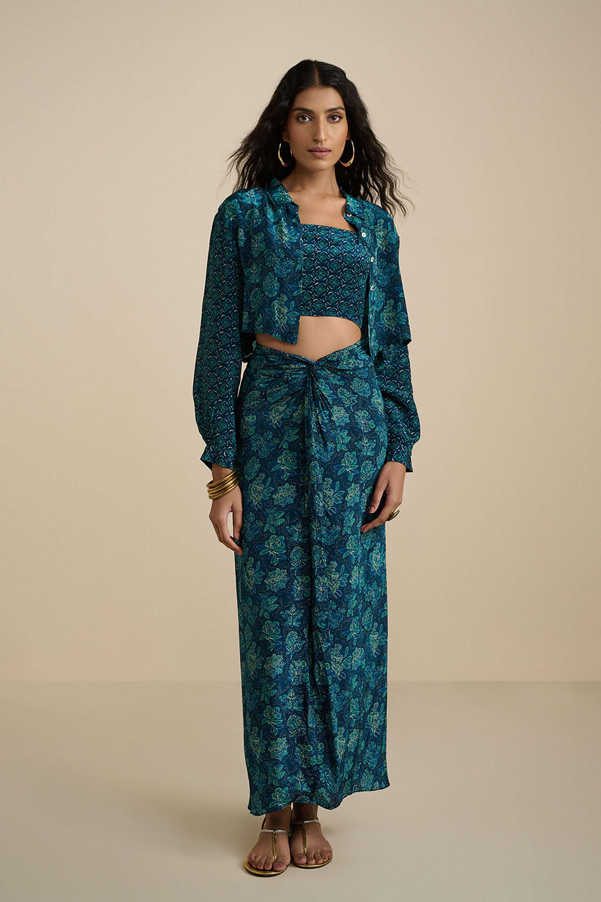 Floral-Ankle-Length-Viscose-Woven-Women-s-Co-Ord-Set