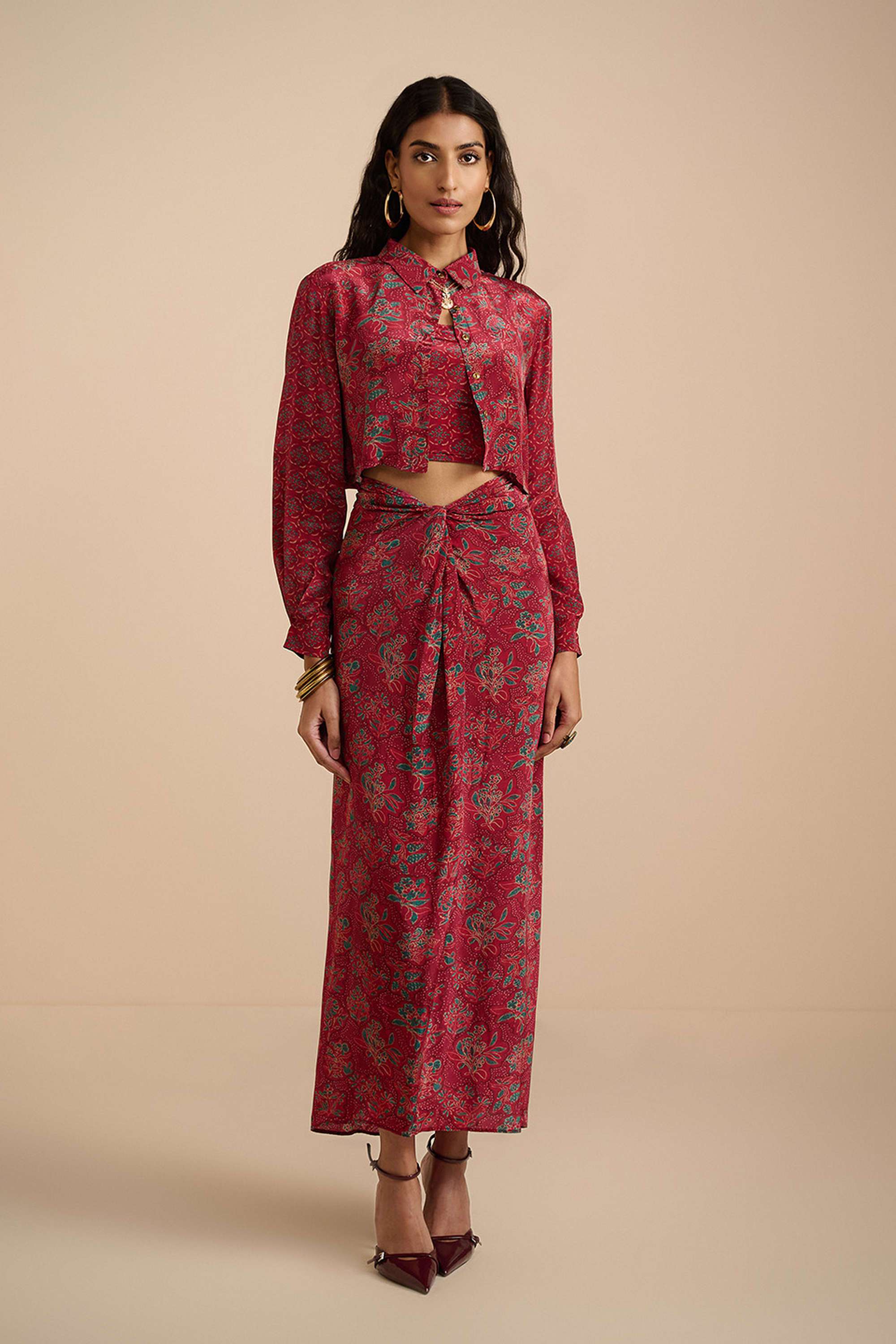 Floral-Ankle-Length-Viscose-Woven-Women-s-Co-Ord-Set